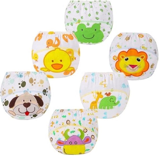 Luiers per bambino - 6-pack - L - misura 100 - Adatto per una lunghezza di corpo di 100 cm - Adatto per bambini da 15 mesi - Adatto per un peso di 5,5-7 kg - Circonferenza vita 44 cm - Lunghezza brocca 23,5 cm - Lavabile