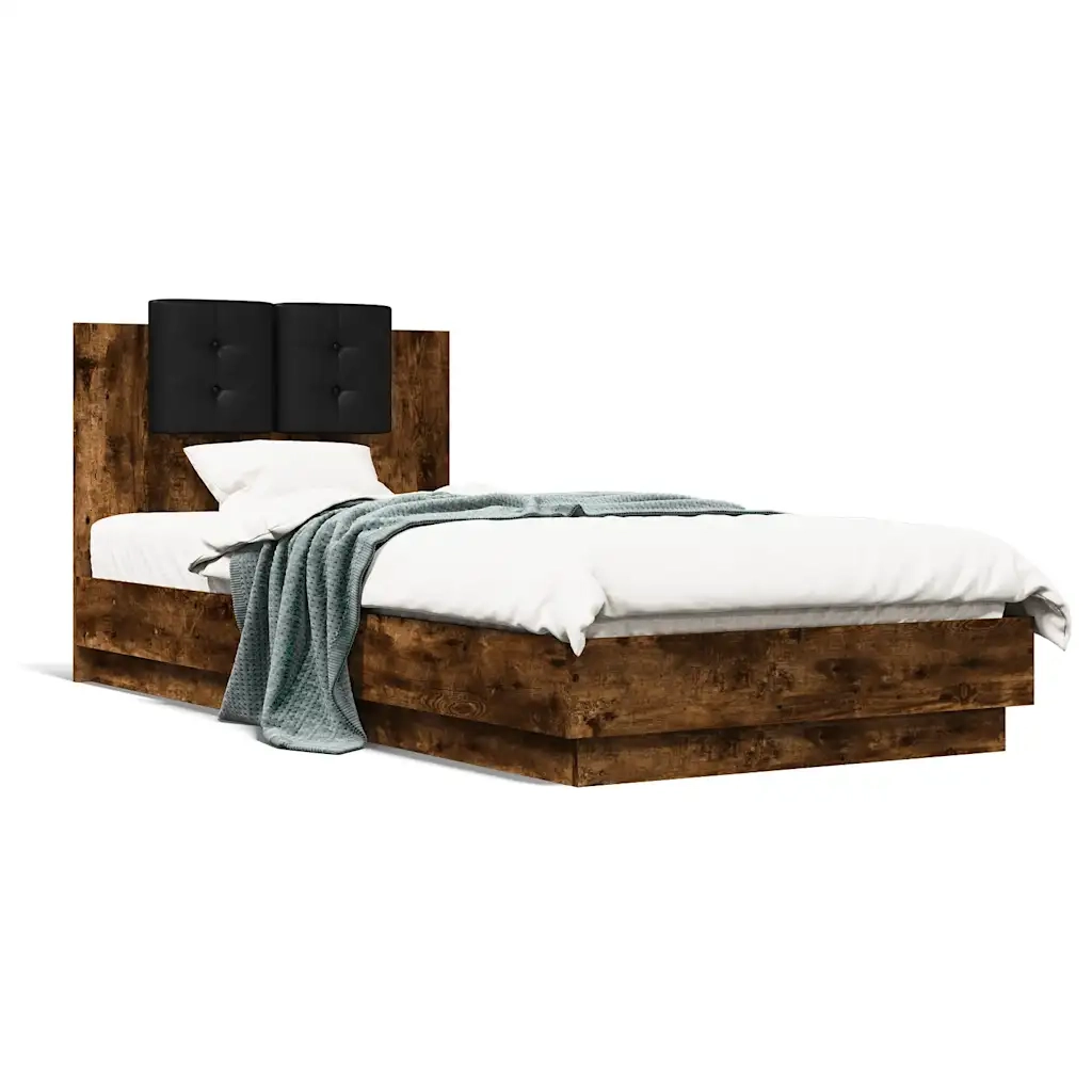 Giroletto con Testiera Rovere Fumo 90x200 cm Legno Multistrato 3209944