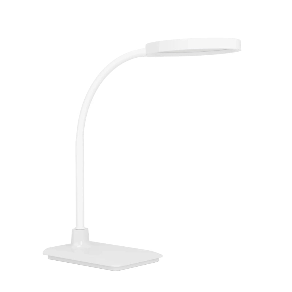Lampada Scrivania Moderna Lauro Plastiche Bianche Led 5,5W 600Lm