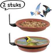 Vogelvoederbak a doppio livello - Sospeso all'aperto - Vasca per uccelli - Servizio per giardino - Riflesso per colibrì - Due vasche per uccelli (17 cm + 20 cm) - Diverse colori