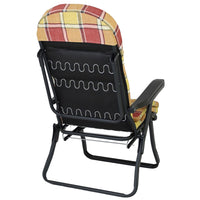 Marvin Sdraio Reclinabile da Giardino Sofia con Poggiapiedi Estraibile, 7 Posizioni, Cuscino Anat ROSSO/ARANCIO A QUADRI