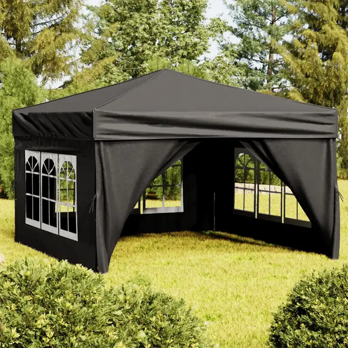 Tenda per Feste Pieghevole con Pareti Laterali Nero 3x3 m 93525