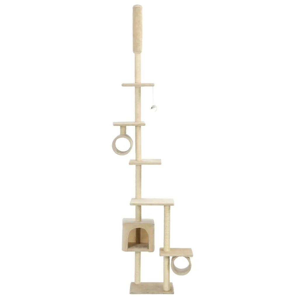Albero per Gatti con Pali Tiragraffi in Sisal 260 cm Beige 170534