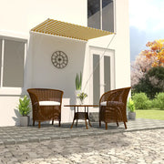 Tenda da Sole Retrattile 150x150 cm Giallo e Bianco cod mxl 18856