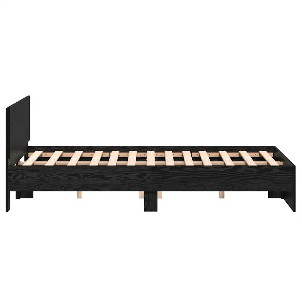 Struttura del letto con testiera Rovere Nero 193 x 125 x 70 cm