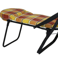 Marvin Sdraio Reclinabile da Giardino Sofia con Poggiapiedi Estraibile, 7 Posizioni, Cuscino Anat ROSSO/ARANCIO A QUADRI