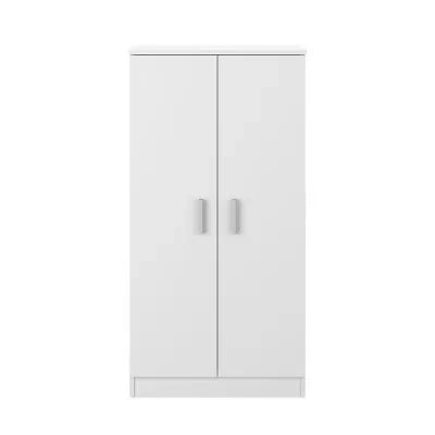 Mobile scarpiera H 180 cm in legno bianco con ante e ripiani regolabili