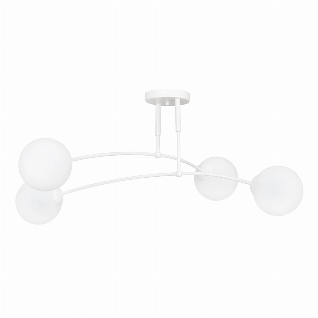 Plafoniera Emibig Pregos 4xE14 in vetro bianco 60cm