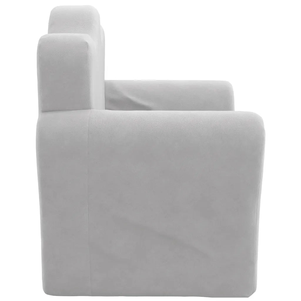 Divano Letto per Bambini Grigio Chiaro in Morbido Peluche 357053