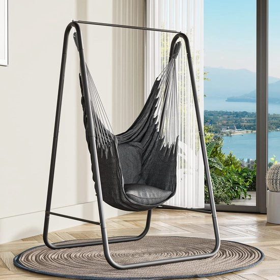 Hangmat con supporto, 92 x 39 x 11 cm, telaio robusto, supporto per hangmat con oscillazione pendente