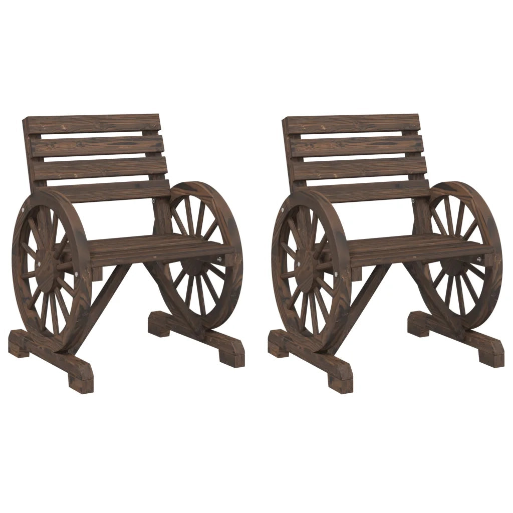 Sedie da Giardino 2 pz 58x58x78,5 cm in Legno Massello di Abete 365102