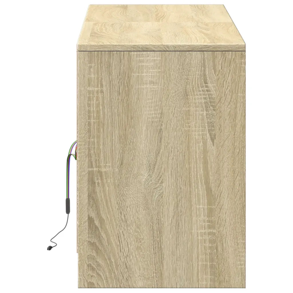 Mobile TV | Armadietto TV | Mobile Porta TV con LED Rovere Sonoma 139,5x34x50 cm Truciolato