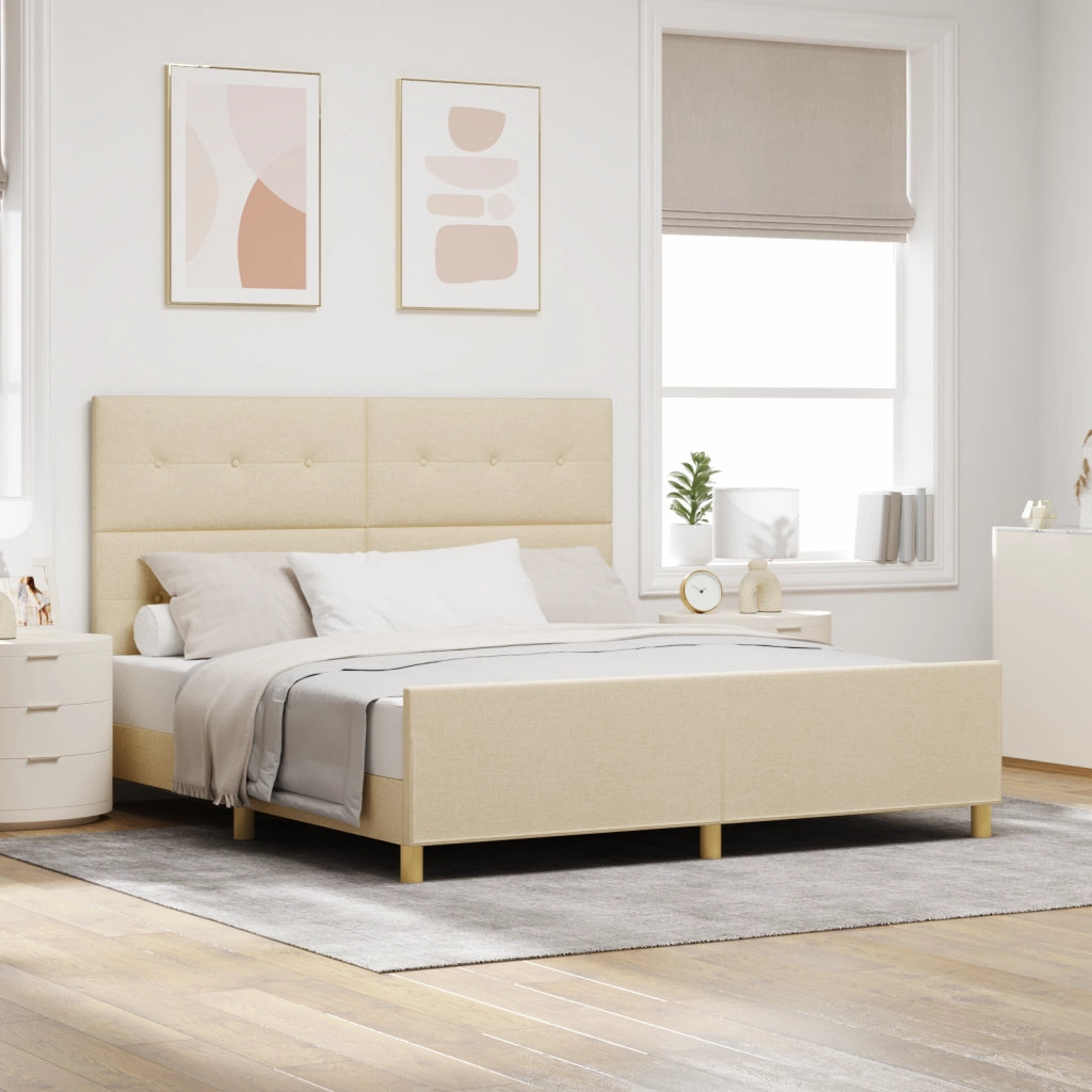 Letto Crema 180x200 cm in Tessuto