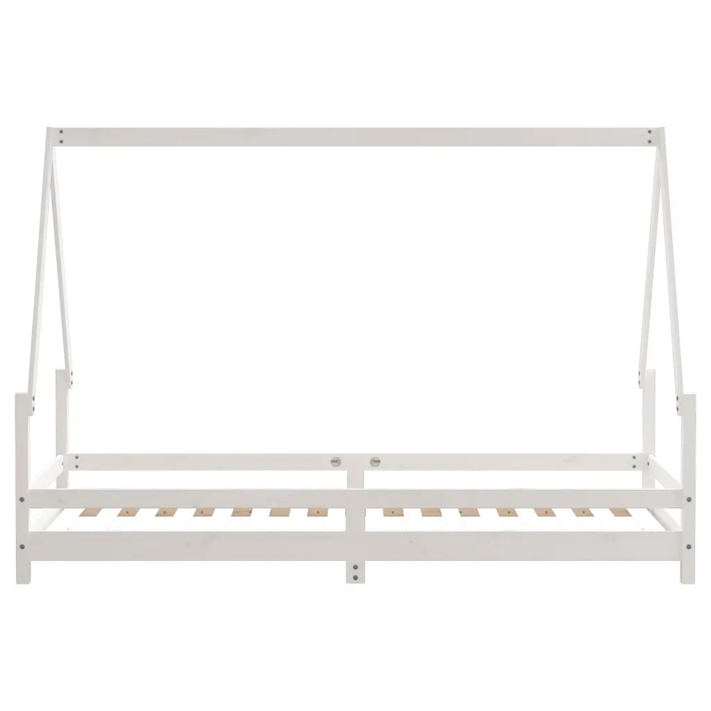 Giroletto per Bambini Bianco 90x200cm in Legno Massello di Pino 834484
