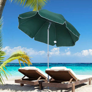 Marvin Ombrellone da Spiaggia FLEXY Inclinabile con Borsa Portatile 200 cm e Palo in Alluminio Telo in Tessuto Pol Verde