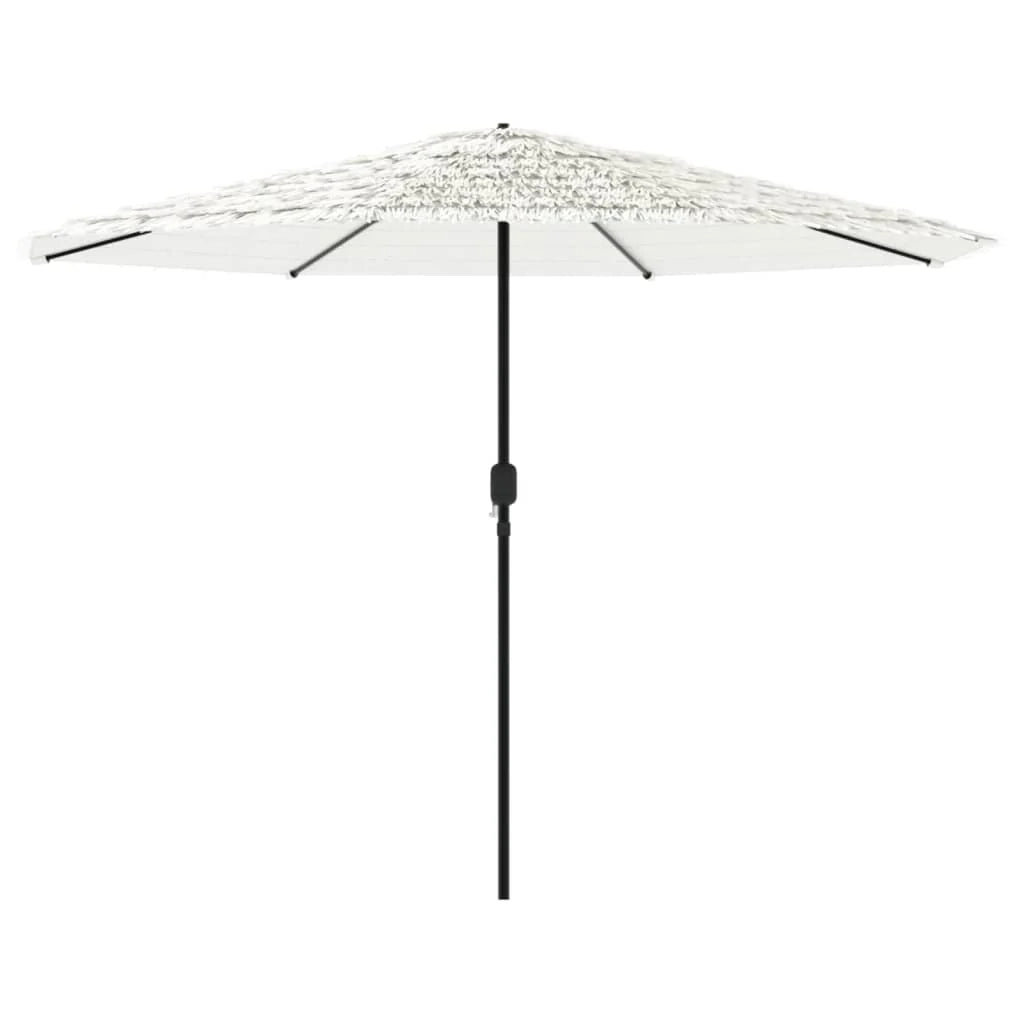 Ombrellone da giardino con palo in acciaio protezione UV e pioggia 388 x 388 x 248 cm design moderno poliestere bianco 02_0056411