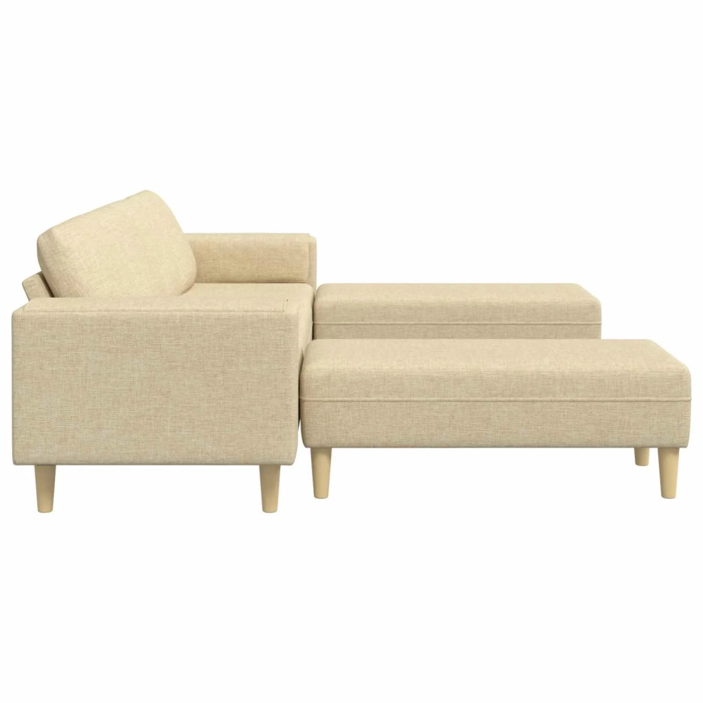 Divano per Soggiorno 3 pcs Crema Poliestere 3335118