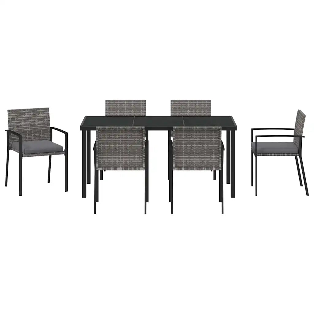 Set da Pranzo per Giardino 7 pz | Set Salotto da Giardino Grigio