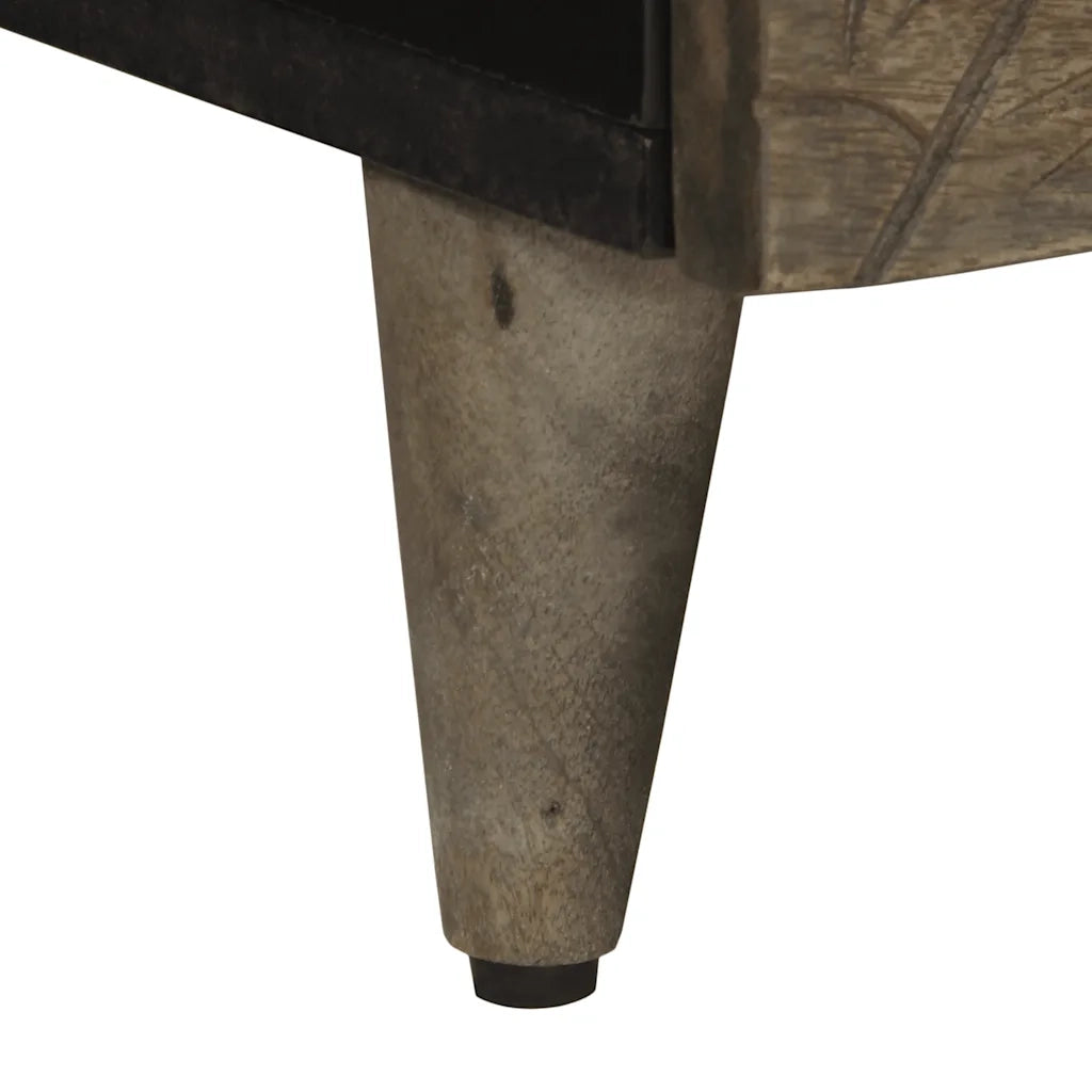 Tavolino Grigio Chiaro 80x54x40 cm in Legno Massello di Mango 4017805
