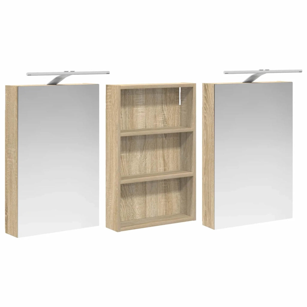 Set di Armadi da Bagno con porta 3 pcs 120 x 10,5 x 60,5 cm 3403738