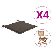 Cuscini per Sedie da Giardino 4 pz Tortora 40x40x3 cm in Oxford 47595