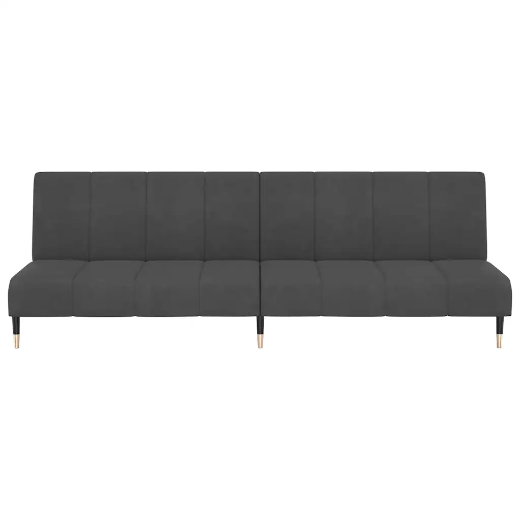 Divano Letto a 2 Posti Grigio Scuro in Velluto 375875