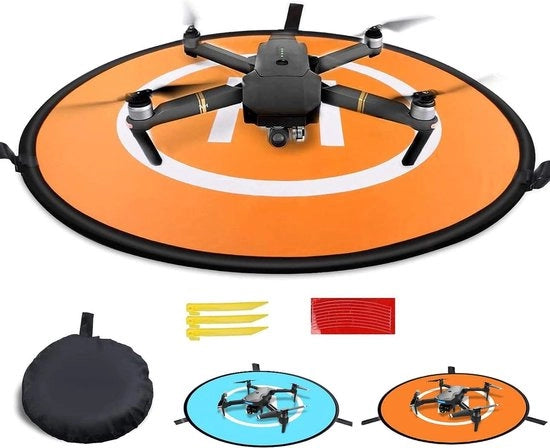Piazzola di atterraggio per drone - universale impermeabile - adatto per diversi modelli di drone - 55 cm - giallo/arancio - doppio lato