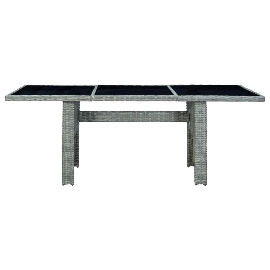 Set Pranzo da Giardino 9pz con Cuscini Polyrattan Grigio Chiaro 3060175