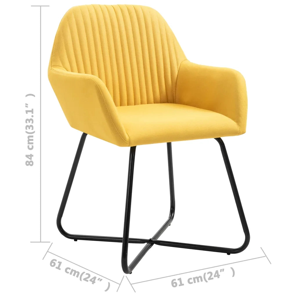 Sedie da Pranzo 6 pz Gialle in Tessuto 277109