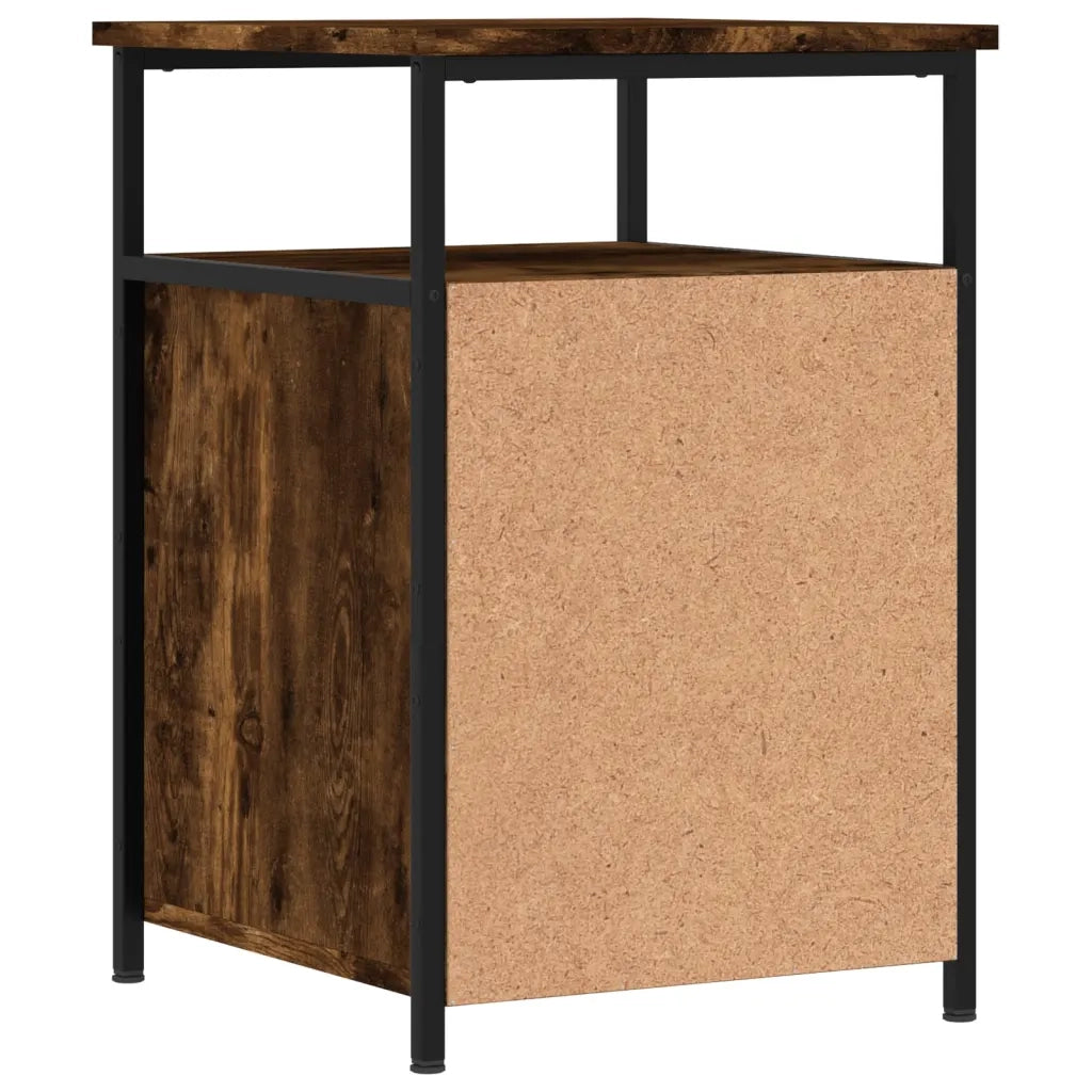 Comodino | Armadio da Notte | Mobiletto da notte Rovere Fumo 40x42x60 cm Legno Multistrato