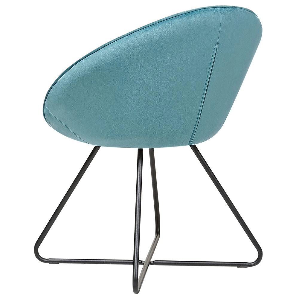 Sedia da salotto Blu Rivestimento in velluto Seduta rotonda Retro Minimalista