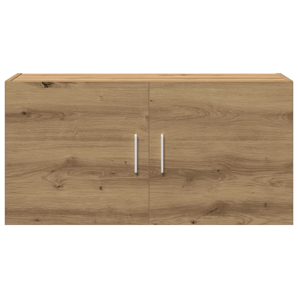 Mobiletto a muro in rovere lavorato a mano con 2 ante elegante contenitore 80 x 39 x 40 cm legno di rovere composito 02_0050715