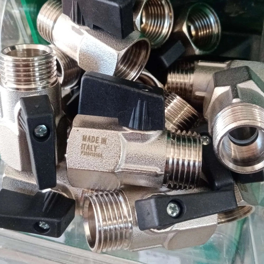 Valvola a sfera saracinesca mini mf da 1/2 leva corta nera