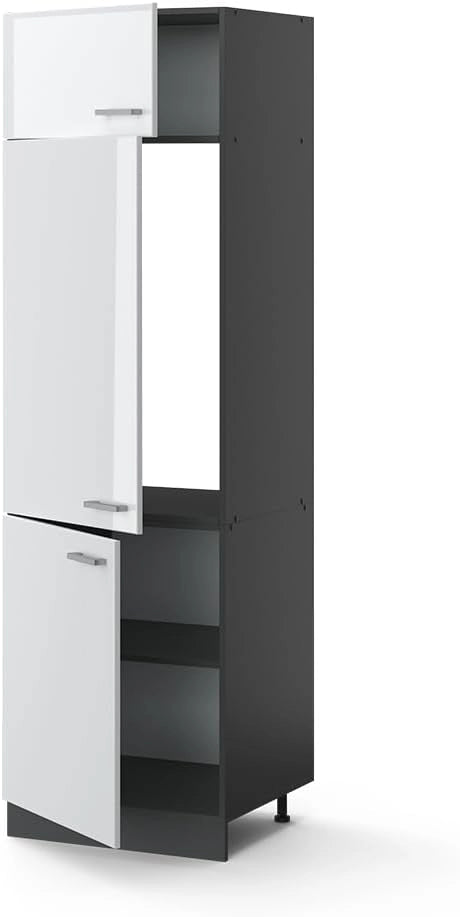 Armadio frigorifero R-Line, Bianco lucido, 60 cm, per la libera combinazione all'interno di sistemi cucina modulari