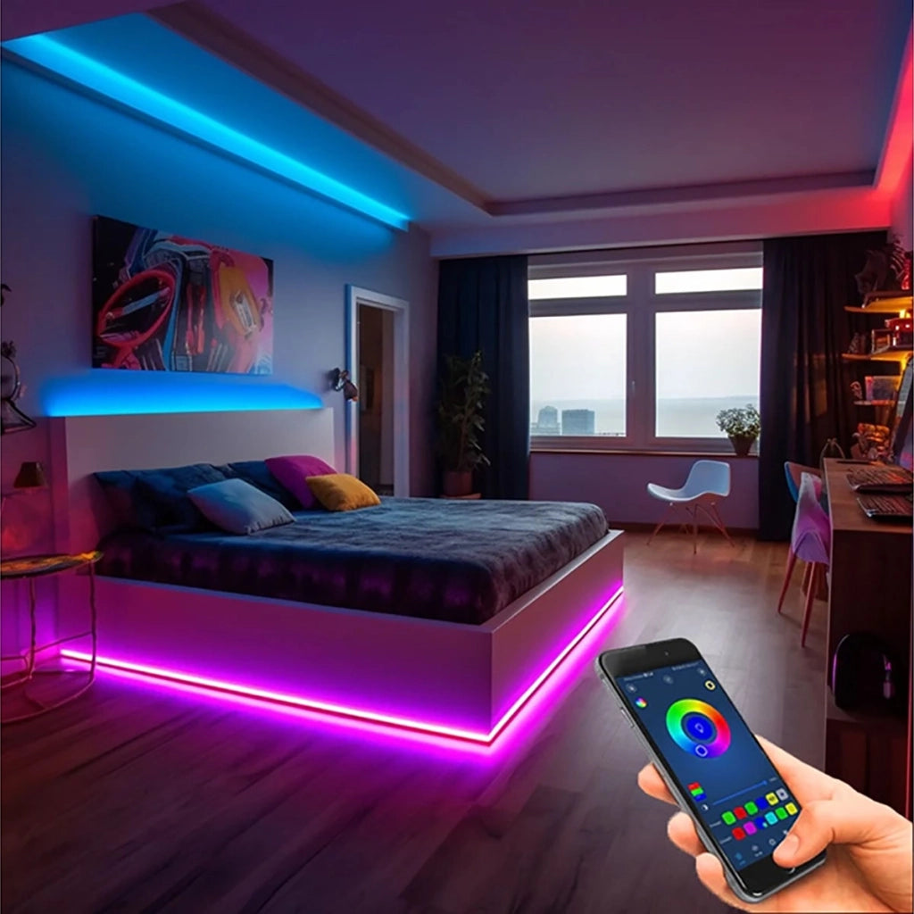 150 LED RGB Bluetooth Connected Luce a nastro impermeabile IP65 5m Multicolore Avizar