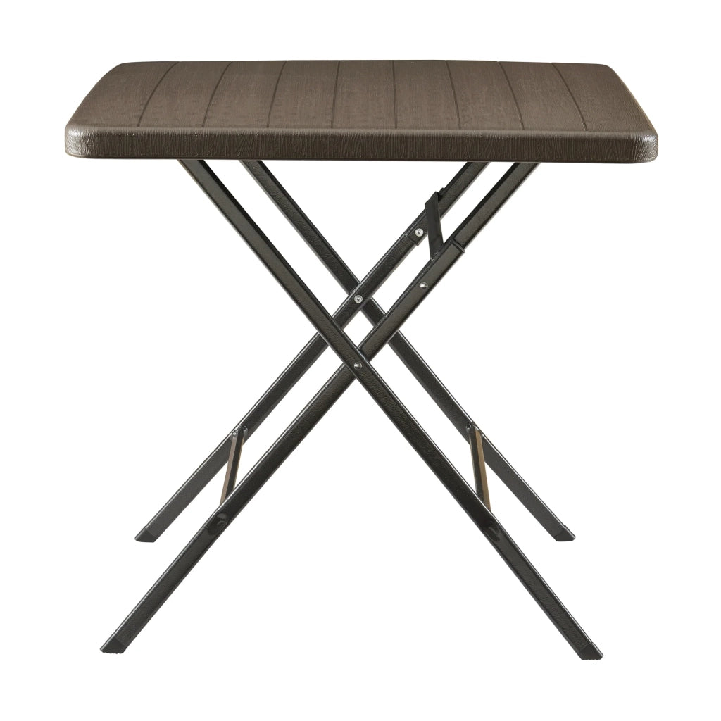 Tavolo da campeggio pieghevole 78 x 78 x 74 cm effetto legno marrone 03_0011000