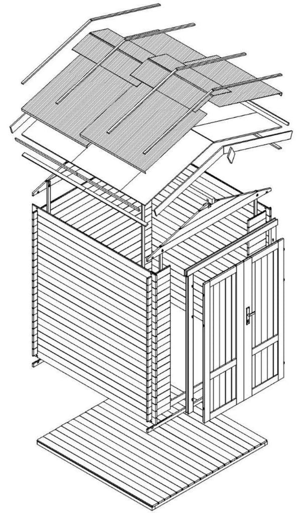 Casetta da Giardino in Legno 3,53 m² TIMBELA M343F1+M343G