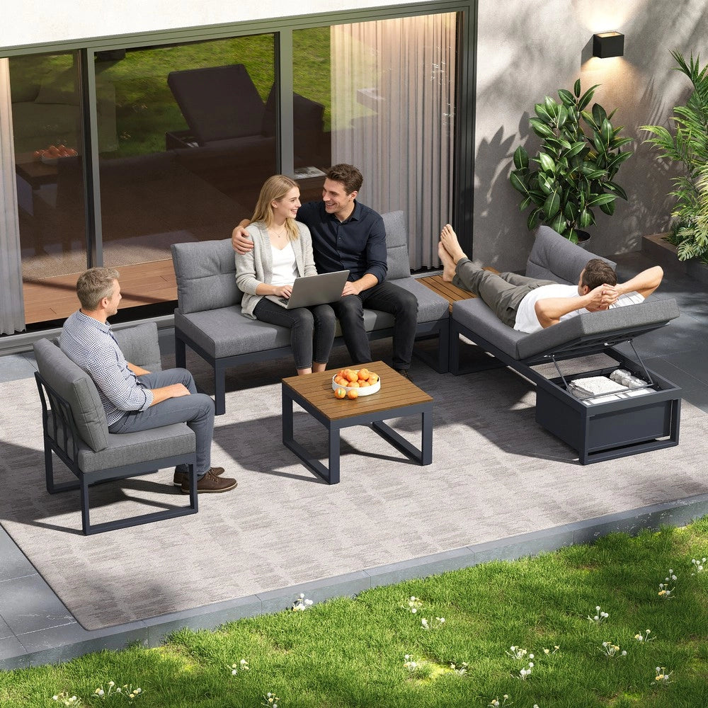 Set da giardino multifunzionale - Zephmum- 3 livelli regolabili funzione relax