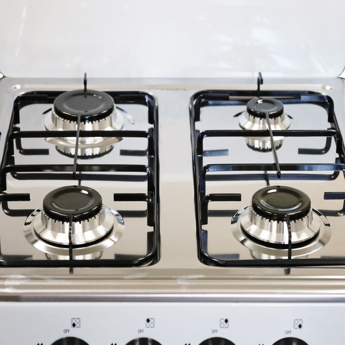 Marvin Fornello a Gas 4 Fuochi da Campeggio Piano Cottura con Supporto 2 Ripiani in Acciaio Cucina da Esterno Por Grigio