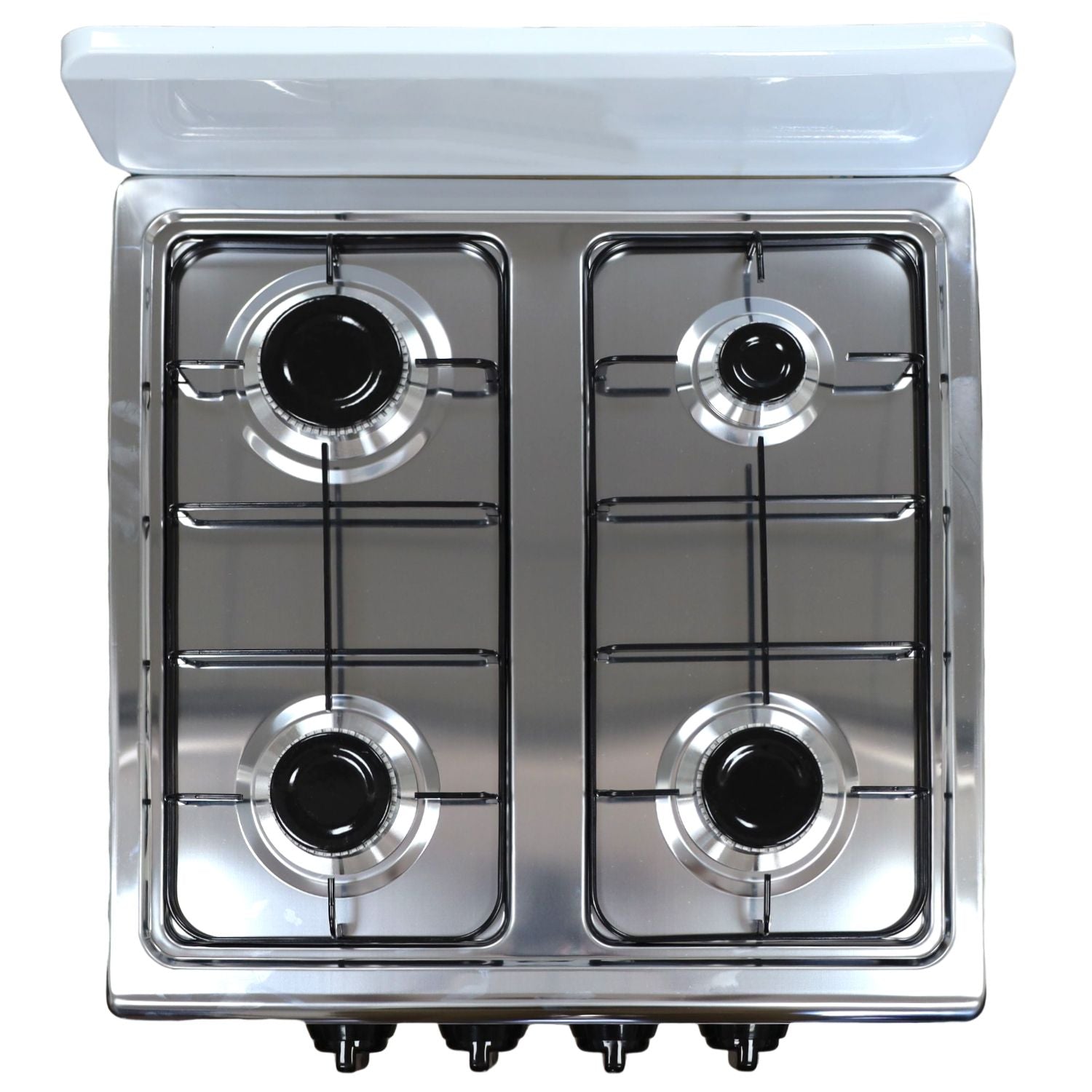 Marvin Fornello a Gas 4 Fuochi da Campeggio Piano Cottura con Supporto 2 Ripiani in Acciaio Cucina da Esterno Por Grigio