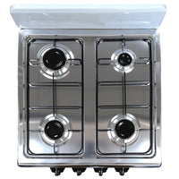 Marvin Fornello a Gas 4 Fuochi da Campeggio Piano Cottura con Supporto 2 Ripiani in Acciaio Cucina da Esterno Por Grigio