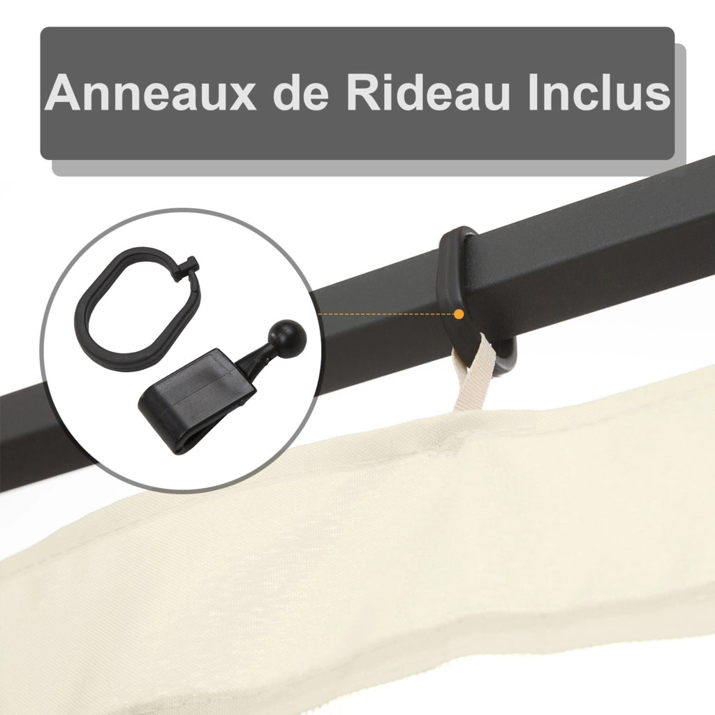Zanzariere per tenda da giardino 3x4 m ¨C zephmum ¨C set 4 pezzi in nylon nero e beige