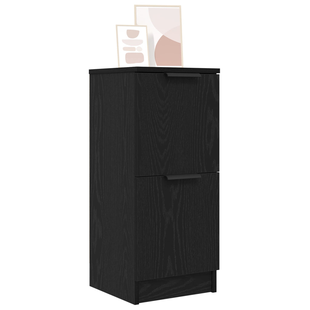 Credenze 2 pz in Rovere Nero, 30x30x70 cm, Realizzate in Legno Ingegnerizzato
