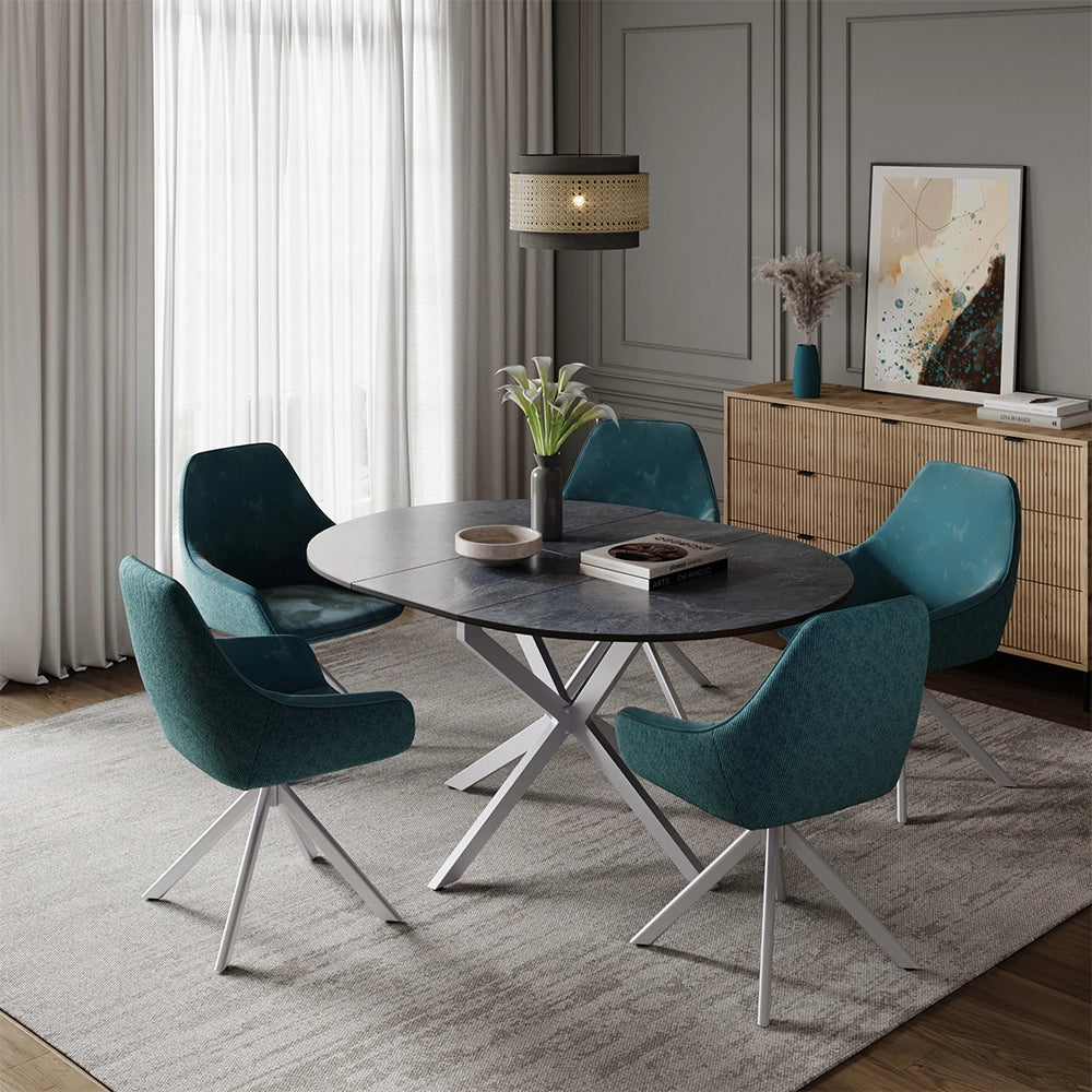 Tavolo da pranzo allungabile Loyd Antracite/Grigio 120 x 120 cm Estensibile Vicco