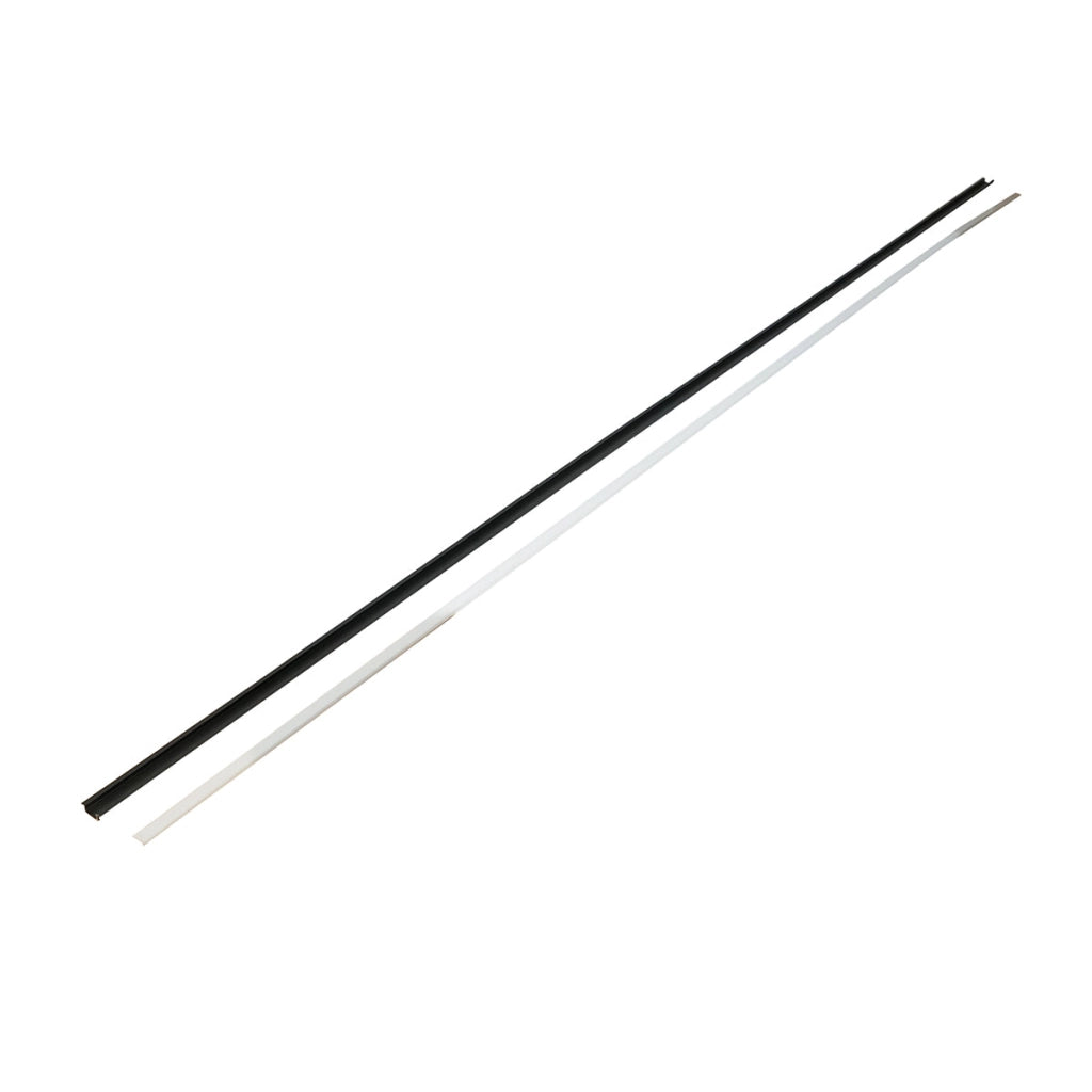 Profilo in alluminio per strisce LED 21,7x6,7x2000mm, incorporato con diffusore opaco, striscia massima 12mm