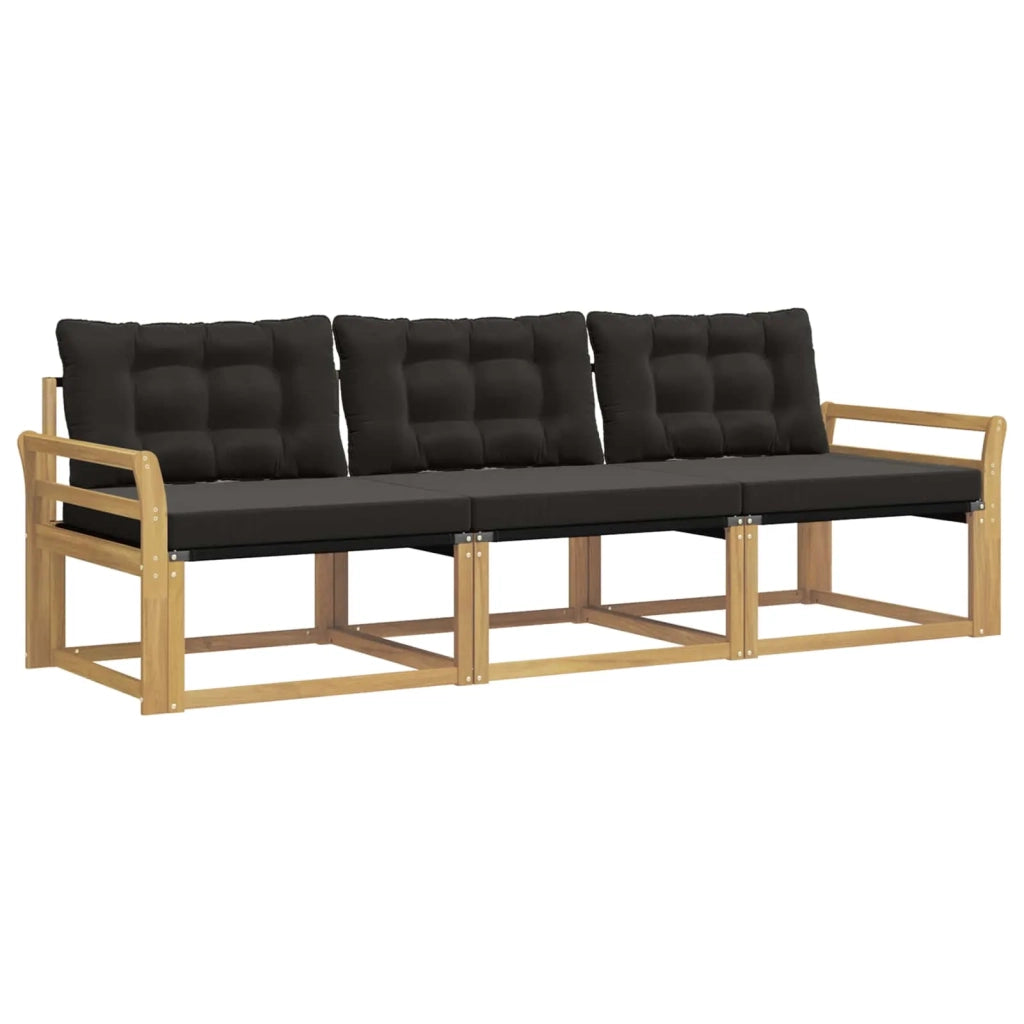 Set di divani da esterno con cuscino 3 pcs Bianco e Nero 3388374