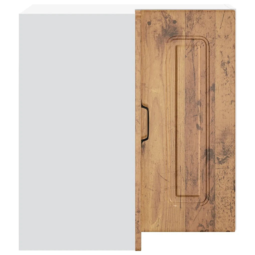 Pensile da Cucina ad Angolo-Mobile Cucina da Parete Kalmar Legno Vecchio in Truciolato