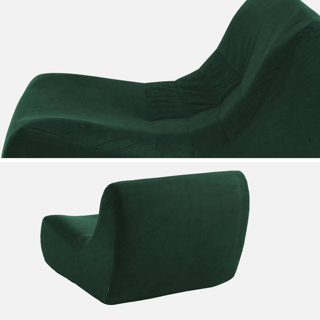 Divano modulare in velluto, 2 posti, verde