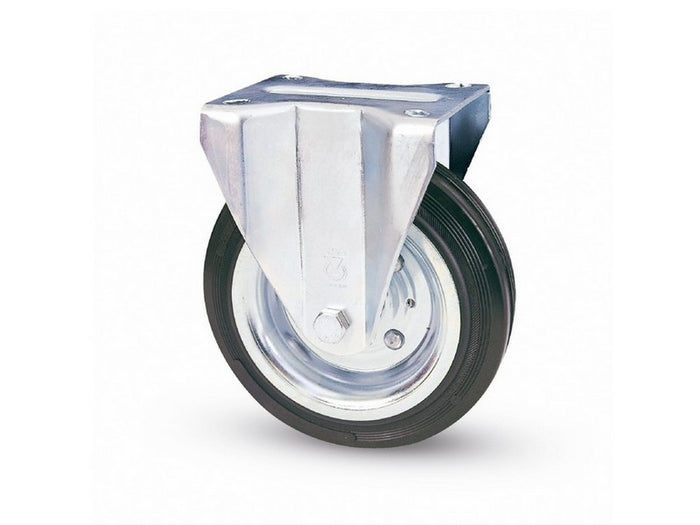 ruota fissa per carrelli art.80a mm.150-piastra mm.100x85 cod:ferx.vit16042