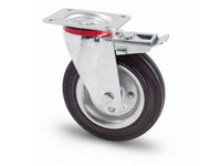 ruota girevole per carrelli+freno ant. art.103 mm. 80-piastra mm.100x85 cod:ferx.vit44790